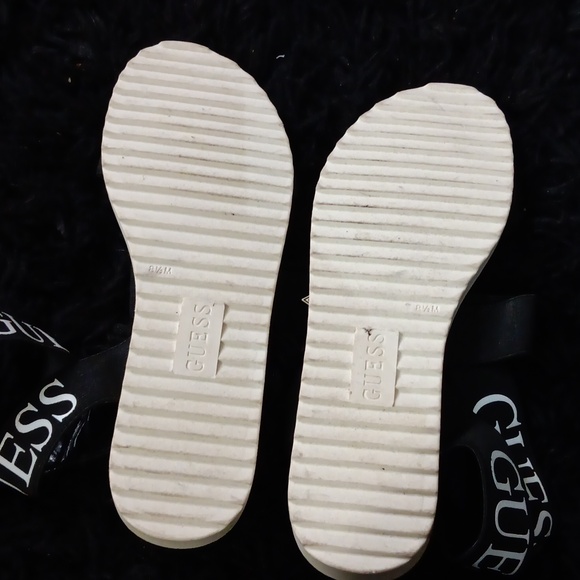 GUESS ANKLE SANDALS black and white size  8.5M. - Picture 4 of 6